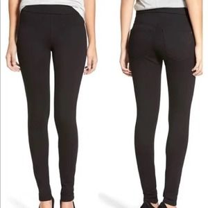 James Jeans Leggings Womens Ponte Knit High Rise Pockets Elastic Waist Black 24